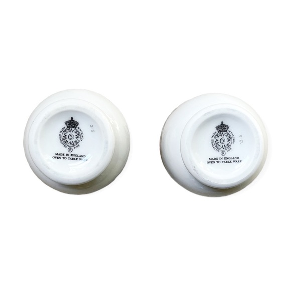 RARE Set of 2 Royal Worcester Egg Coddlers - Holly Ribbons / Renaissance Rosette - Picture 7 of 8